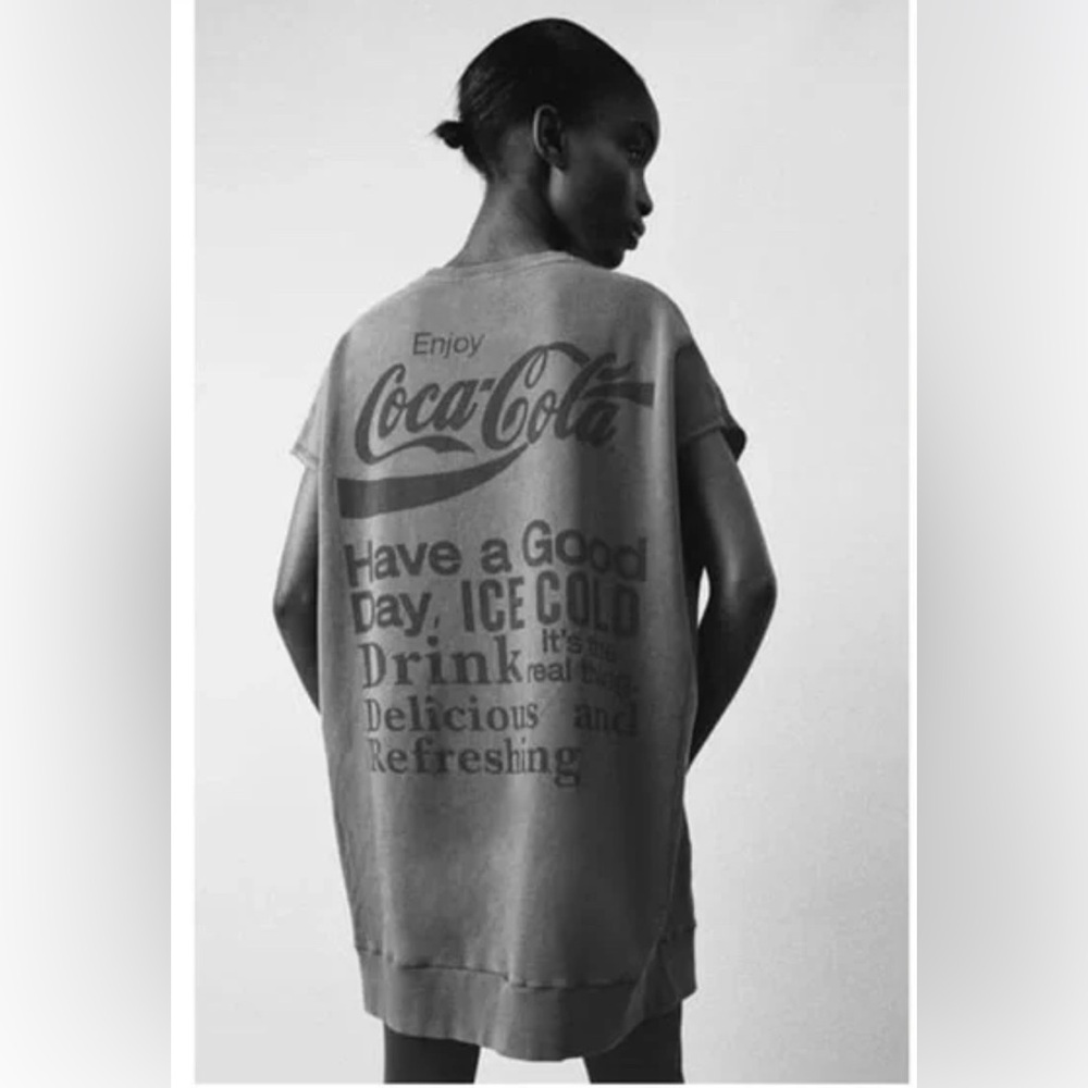 Zara Purple COCA COLA® Plush Mini Dress - NWT
